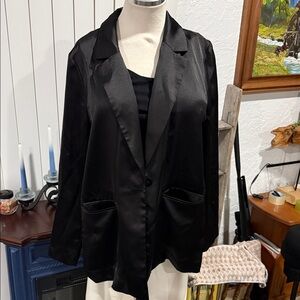 Oversized Trendy Satin Blazer